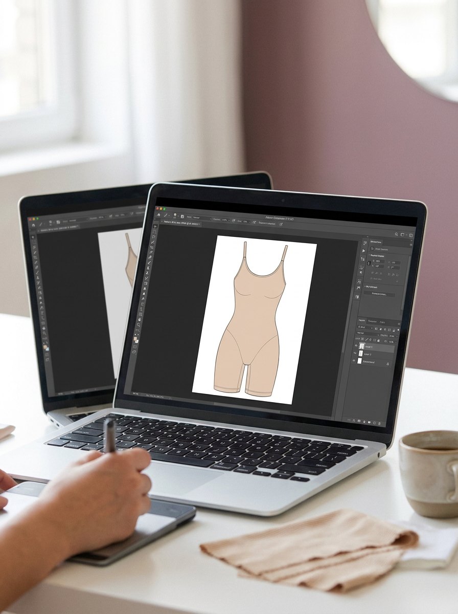 Designing a Hourglass bodysuit on screen