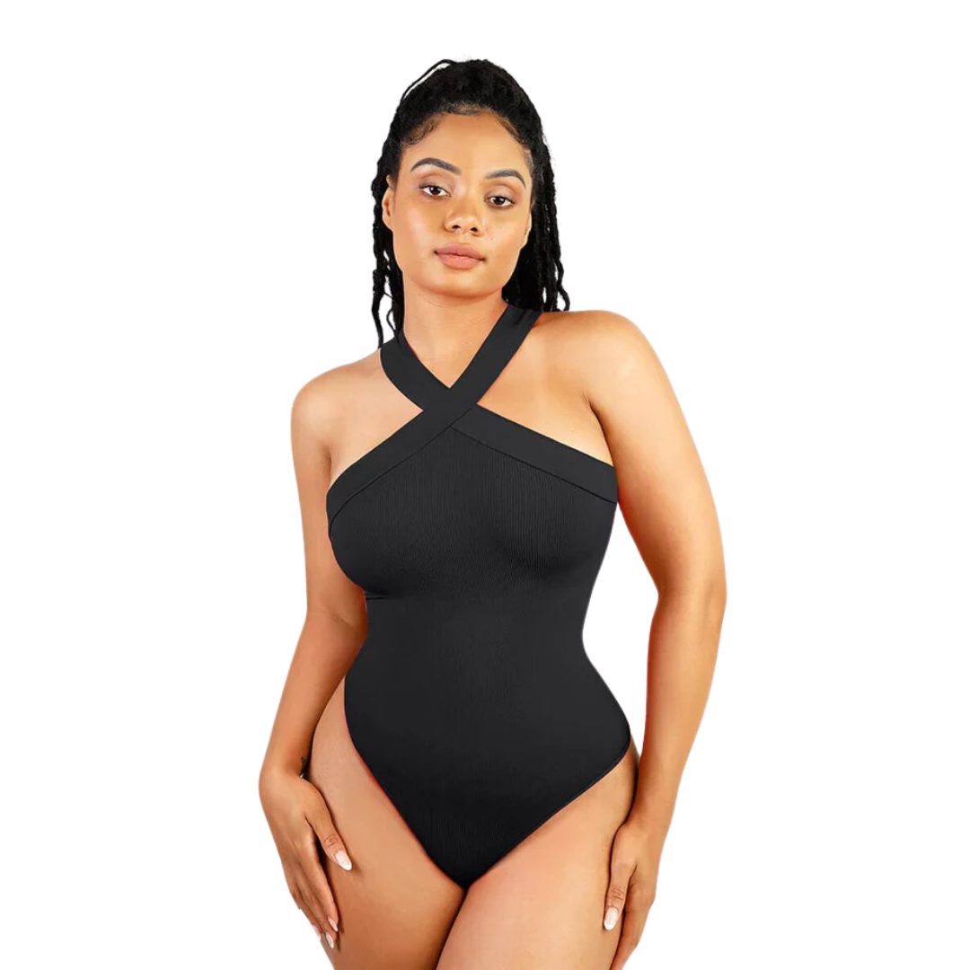 Hourglass ™ Seamless Crossover Halter Shapewear Bodysuit