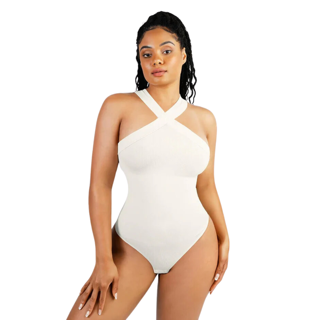 Hourglass ™ Seamless Crossover Halter Shapewear Bodysuit