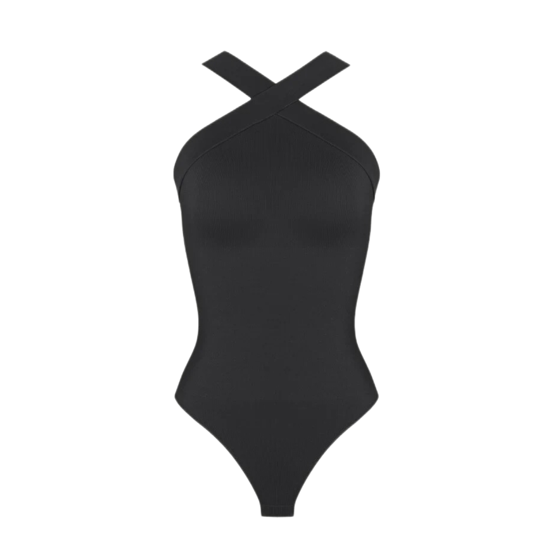 Hourglass ™ Seamless Crossover Halter Shapewear Bodysuit