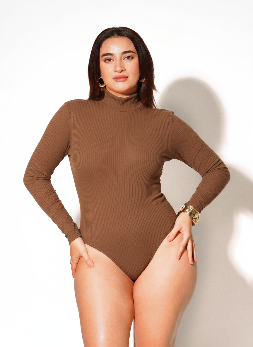 Hourglass ™ Long Sleeve Turtleneck Shapewear Bodysuit