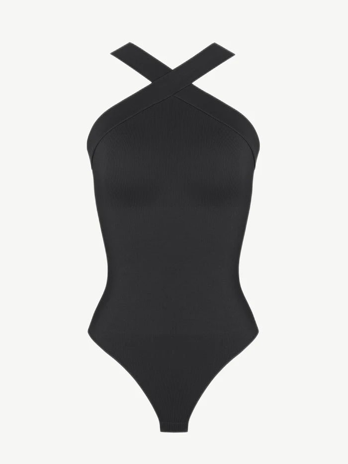 Hourglass ™ Seamless Crossover Halter Shapewear Bodysuit